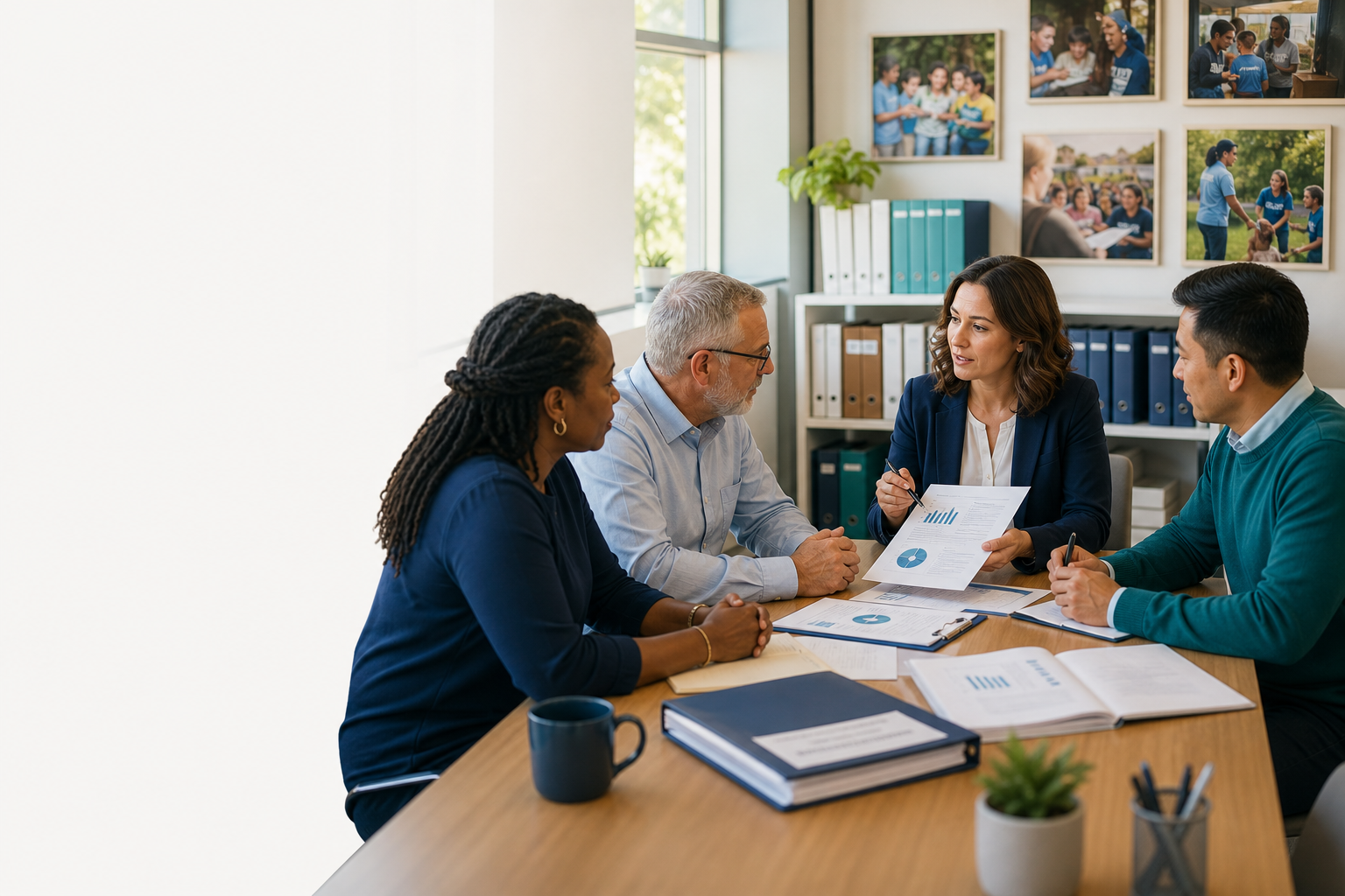 Virginia nonprofit leaders reviewing accounting, bookkeeping and grant reports