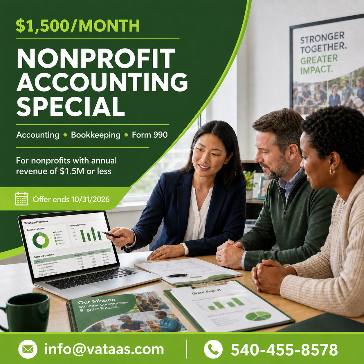 Virginia nonprofit accounting special offer for $1,500 per month